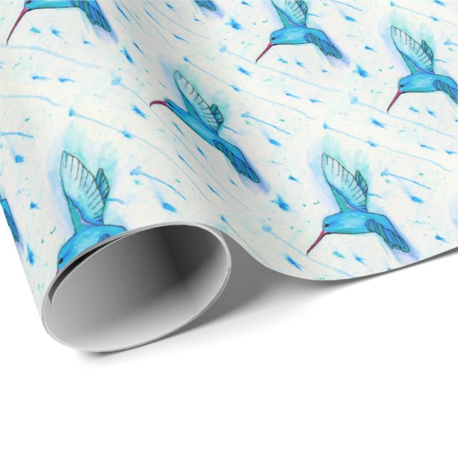 Presente Papel de envolvimento do colibri (Ponta do rolo)