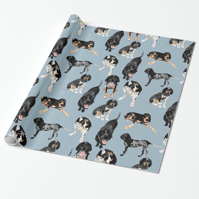 Presente Papel de envolvimento do Coonhound de Bluetick (Desenrolado)