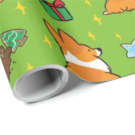 Presente Papel de envolvimento | do Corgi do Natal