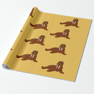Presente Papel de envolvimento do design da morsa