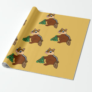 Presente Papel de envolvimento do design do Chipmunk