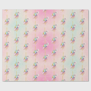 Presente Papel de envolvimento do elefante do carrossel dos