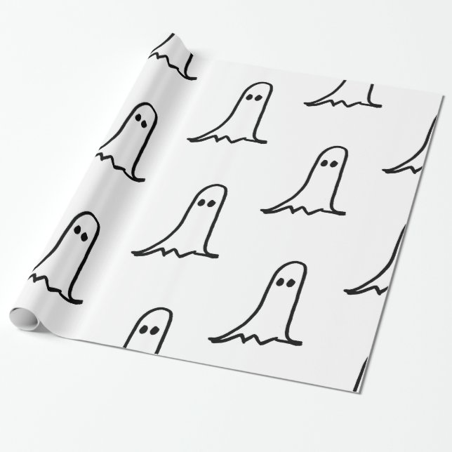 Presente Papel de envolvimento do FANTASMA PARA o DIA DAS (Desenrolado)