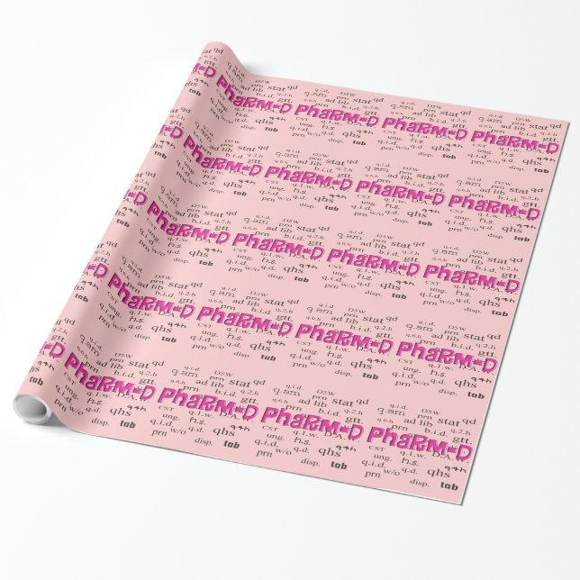 Presente Papel de envolvimento do farmacêutico de Pharm-D (Desenrolado)