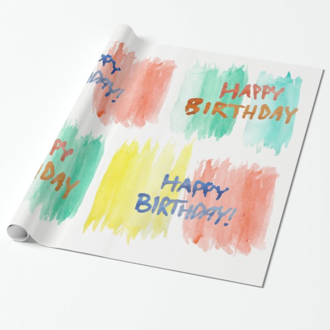 Presente Papel de envolvimento do feliz aniversario da (Desenrolado)