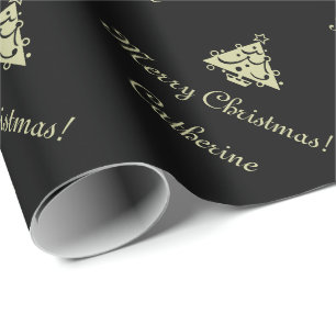 Presente Papel de envolvimento do Feliz Natal e cumprimento