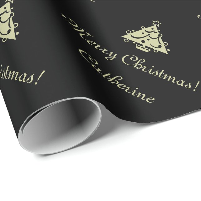 Presente Papel de envolvimento do Feliz Natal e cumprimento (Ponta do rolo)