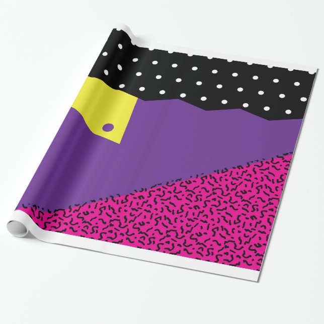 Presente papel de envolvimento do flashback dos anos 80 (Desenrolado)