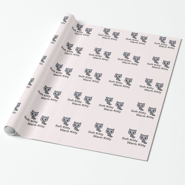 Presente Papel de envolvimento do gato do gatinho (Desenrolado)