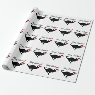 Presente Papel de envolvimento do gato do Natal