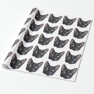 Presente Papel de envolvimento do gato preto