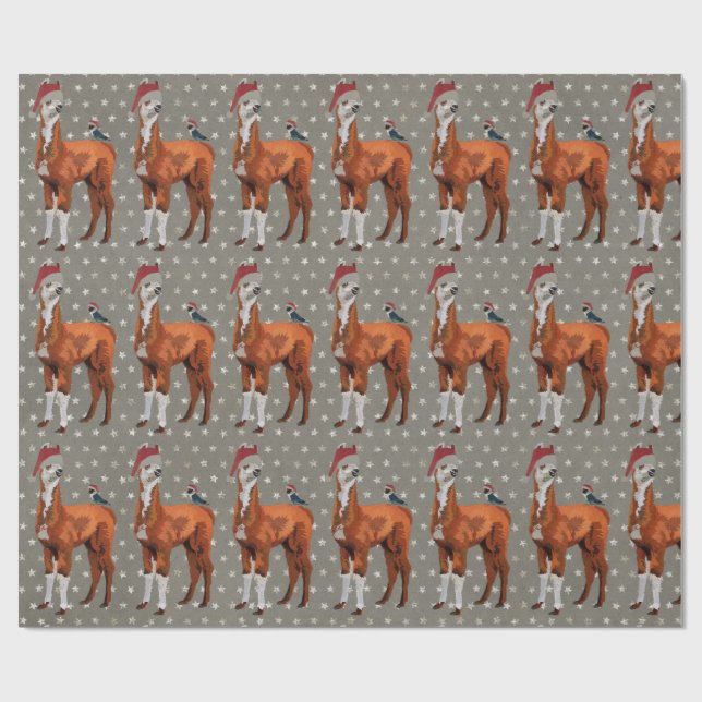 Presente Papel de envolvimento do LAMA & do PÁSSARO do (Aberto)