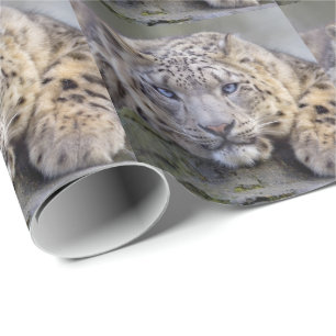 Presente Papel de envolvimento do leopardo de neve de