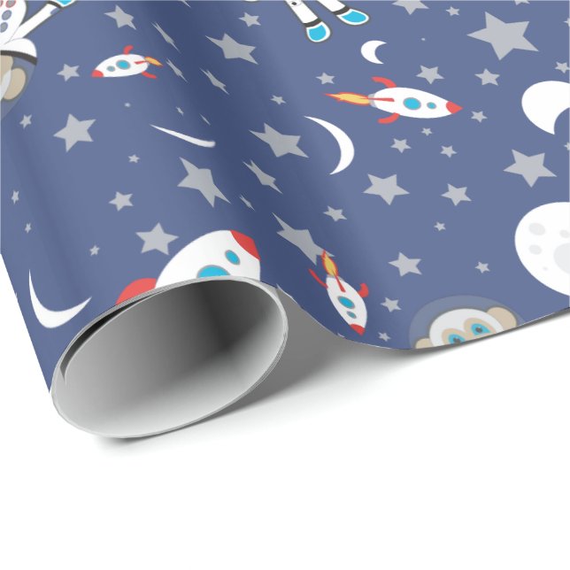Presente Papel de envolvimento do macaco do astronauta (Ponta do rolo)