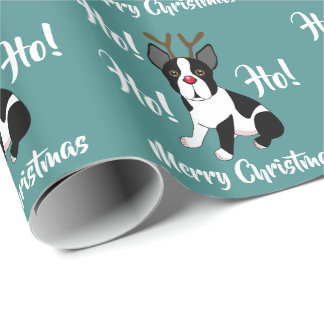Presente Papel de envolvimento do Natal da rena de Boston