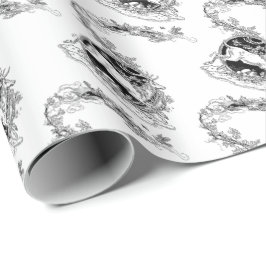 Presente Papel de envolvimento do Natal da rena do vintage