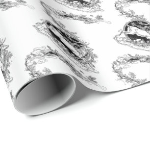 Presente Papel de envolvimento do Natal da rena do vintage