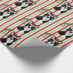 Presente Papel de envolvimento do Natal de Boston Terrier