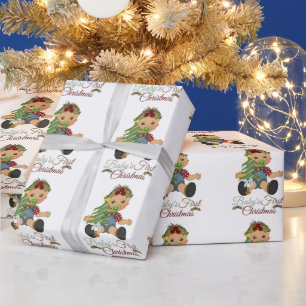Presente Papel de envolvimento do Natal do bebé primeiro