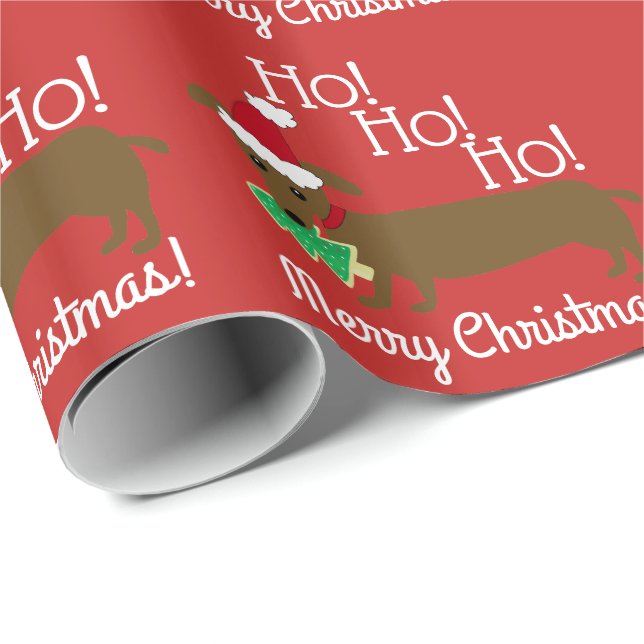 Presente Papel de envolvimento do Natal do Dachshund (Ponta do rolo)