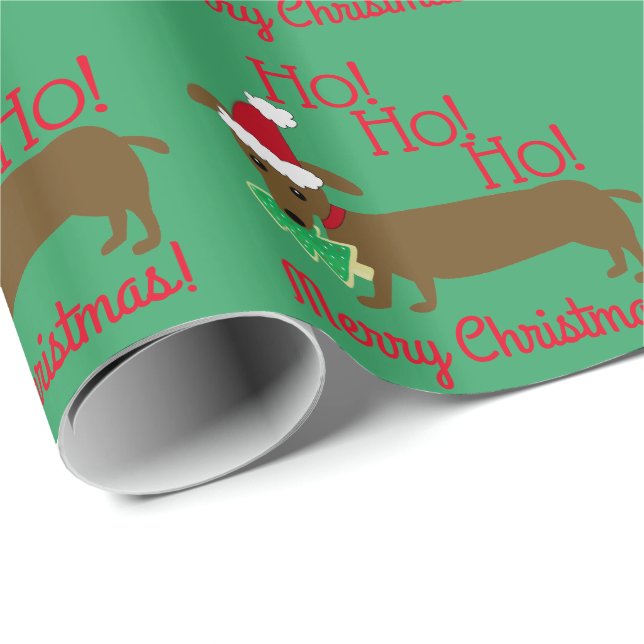 Presente Papel de envolvimento do Natal do Dachshund (Ponta do rolo)