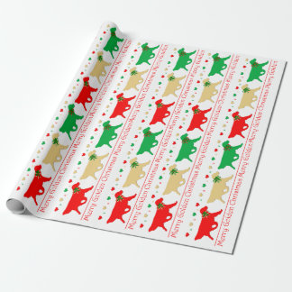 Presente Papel de envolvimento do Natal do golden retriever