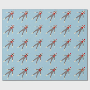 Presente Papel de envolvimento do Natal do macaco da peúga