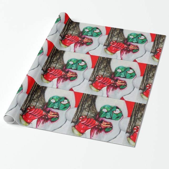 Presente Papel de envolvimento do Natal do papai noel do (Desenrolado)