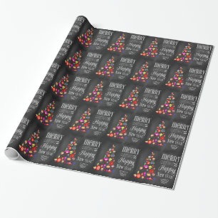 Presente Papel de envolvimento do Natal do quadro da árvor