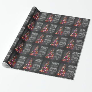 Presente Papel de envolvimento do Natal do quadro da árvore