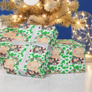 Presente Papel de envolvimento do Natal dos bebês primeiro