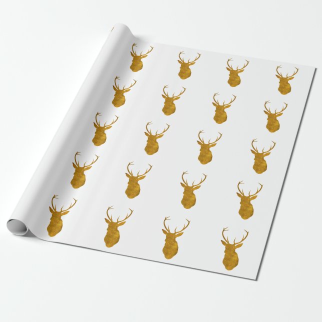 Presente papel de envolvimento do Natal dos cervos do veado (Desenrolado)
