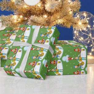 Presente Papel de envolvimento do Natal dos duendes do