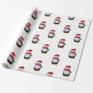 Presente Papel de envolvimento do Natal dos pinguins