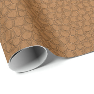 Presente Papel de envolvimento do olhar do couro de Brown