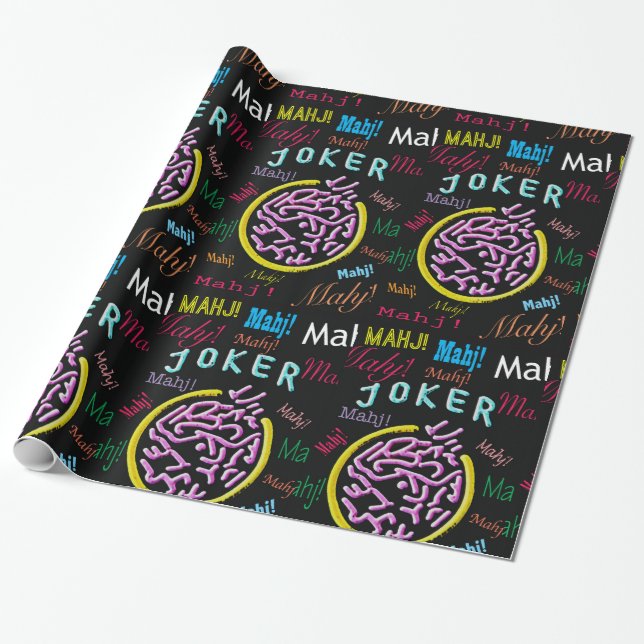 Presente Papel de envolvimento do palhaço do Mah Jongg (Desenrolado)