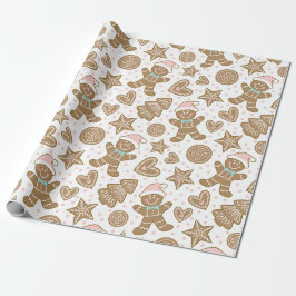 Presente Papel de envolvimento do pão-de-espécie do Natal