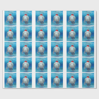 Presente Papel de envolvimento do peixe-boi do Natal