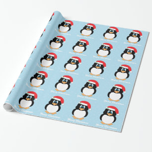 Presente Papel de envolvimento do pinguim do Feliz Natal