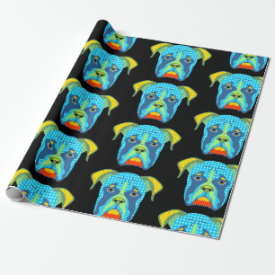 Presente Papel de envolvimento do pop art do cão do