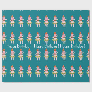 Presente Papel de envolvimento do porco de Hulu do feliz