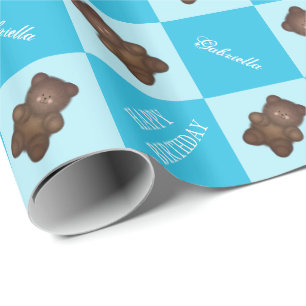 Presente Papel de envolvimento do urso de Brown