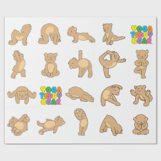 Presente Papel de envolvimento do urso de ursinho da ioga