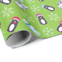 Papel de envolvimento do urso polar e do pinguim