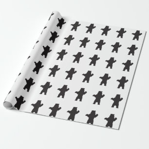 Presente Papel de envolvimento do urso preto