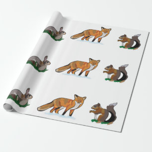 Presente Papel de envolvimento dos animais selvagens