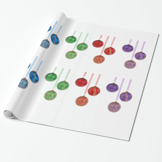 Presente Papel de envolvimento dos enfeites de natal (Desenrolado)