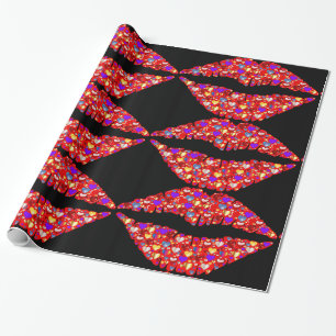 Presente papel de envolvimento dos lábios do amor