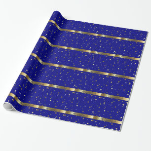 Presente Papel de envolvimento Dourado azul de Hanukkah