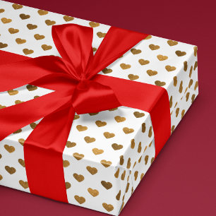 Presente Papel de envolvimento Dourado modelado coração d